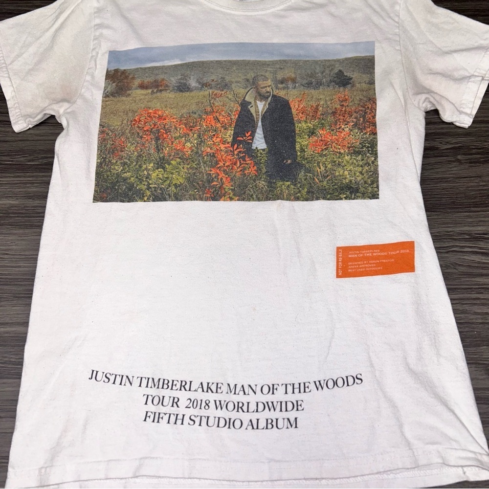 Justin Timberlake Man Of The Woods World Tour 2018 White T Shirt Sz S Official!